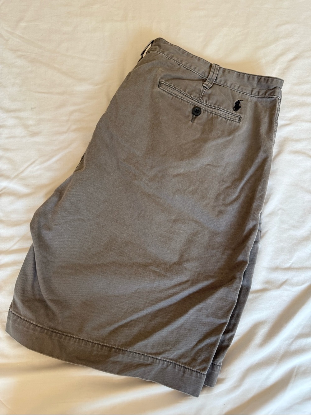Polo by Ralph Lauren Taupe Gray Men's Flat Front Chino Shorts, Size 42
